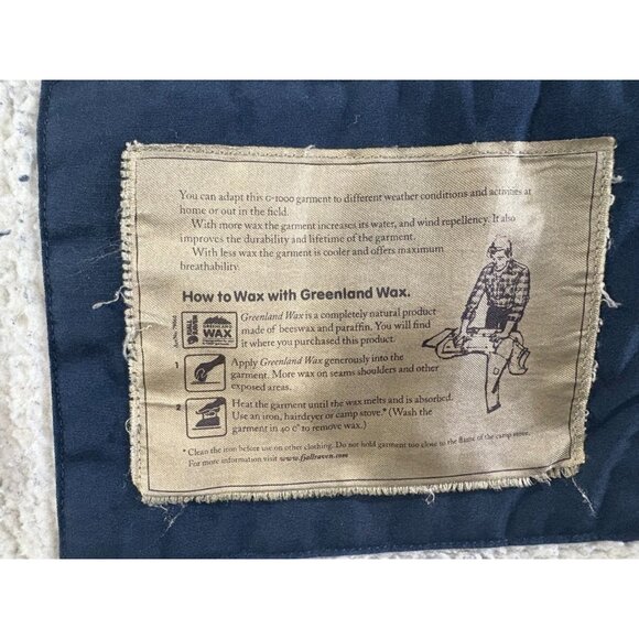 Fjallraven Greenland Winter Wax sherpa lined hooded Parka size Small color blue - Picture 3 of 8